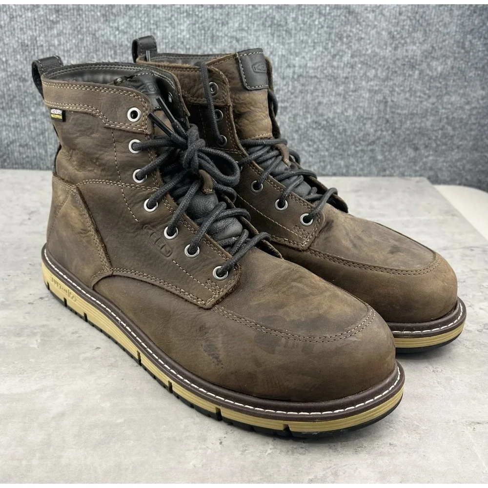 KEEN Utility Mens 11.5 Brown Leather Work Boots EH Slip Resistant 6